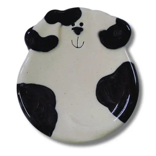 Black Spots Ceramic Dog Dish