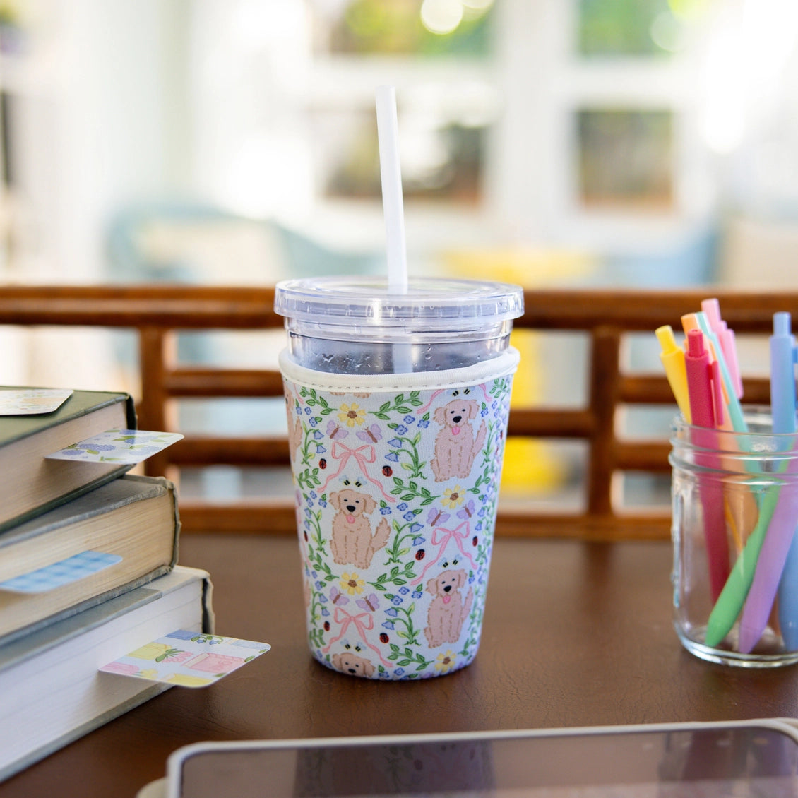 Golden Retriever Iced Coffee Sleeve Cup Coozie Small