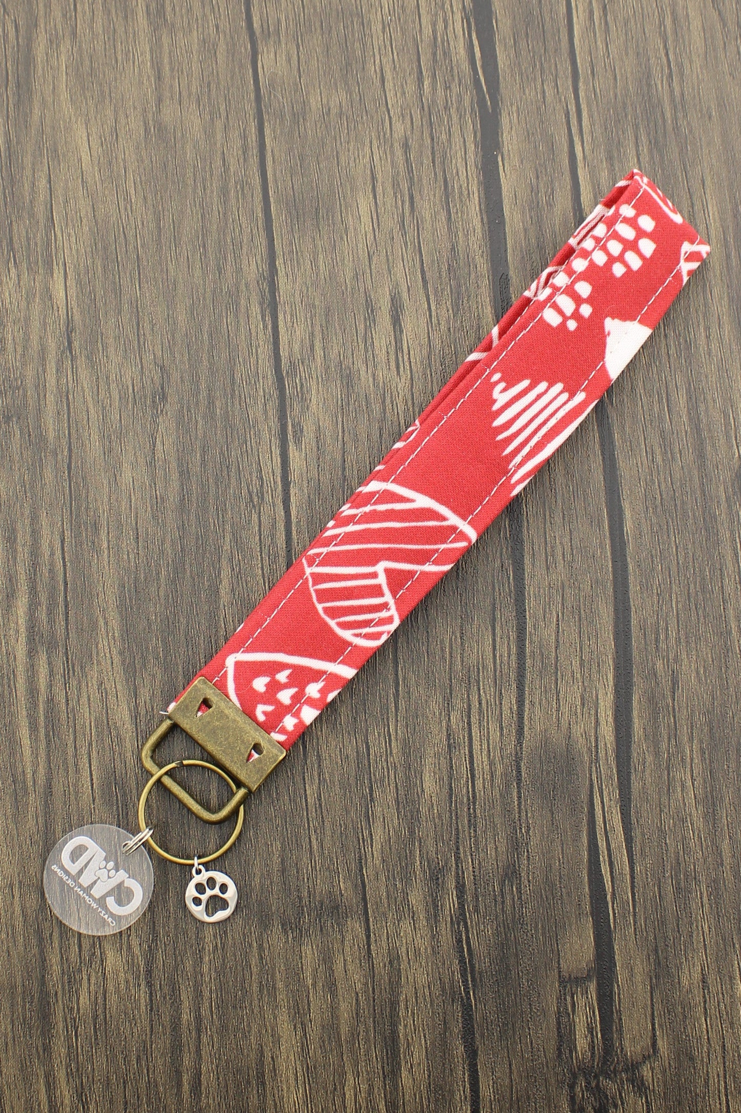 Red/White Hearts Wristlet