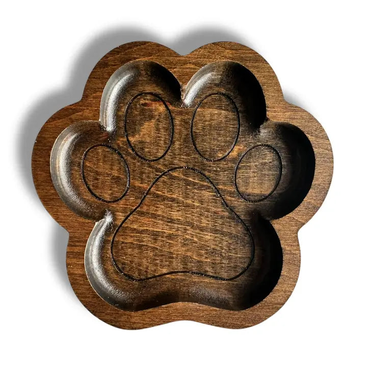 Paw Print Wooden Tray (Dark Walnut)
