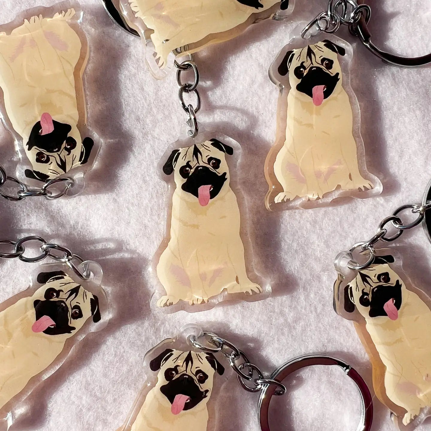 Fawn Pug Keychain