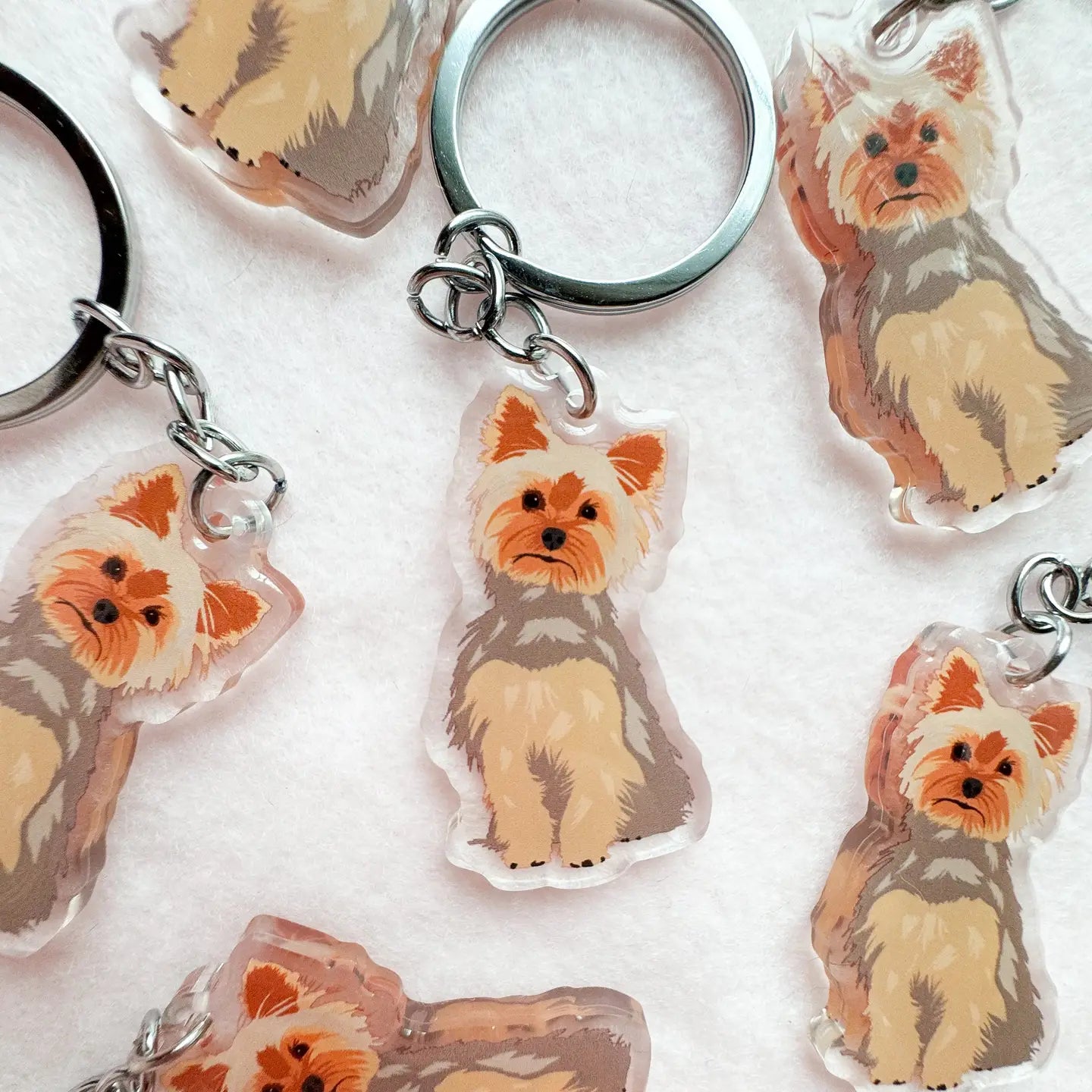 Blue and Tan Yorkshire Terrier Dog Keychain