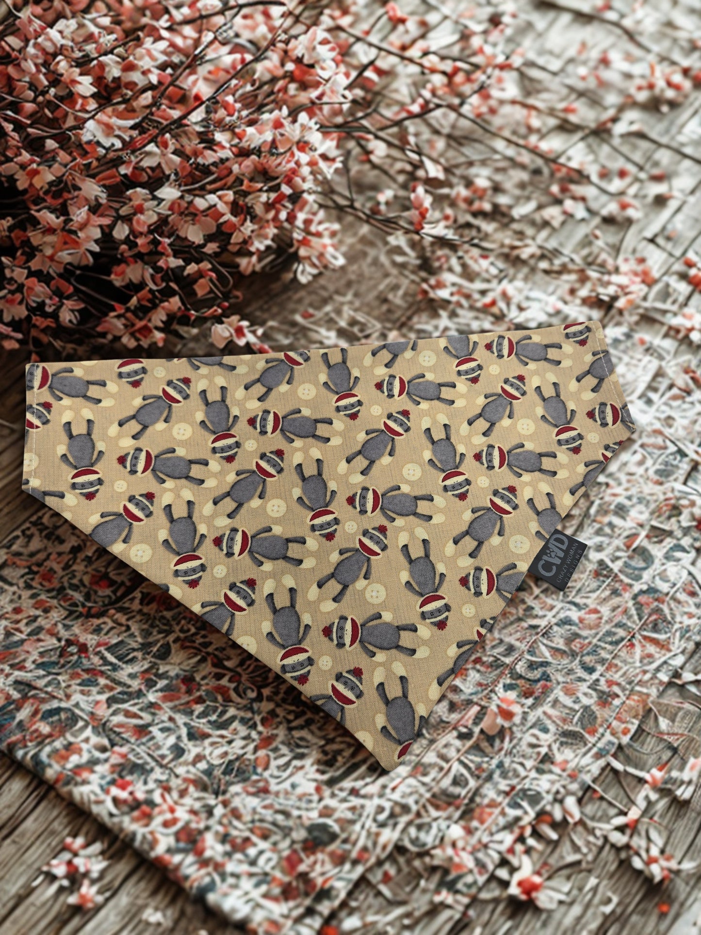 Sock Monkey Dog Bandana