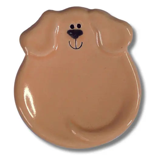 Tan Ceramic Dog Dish