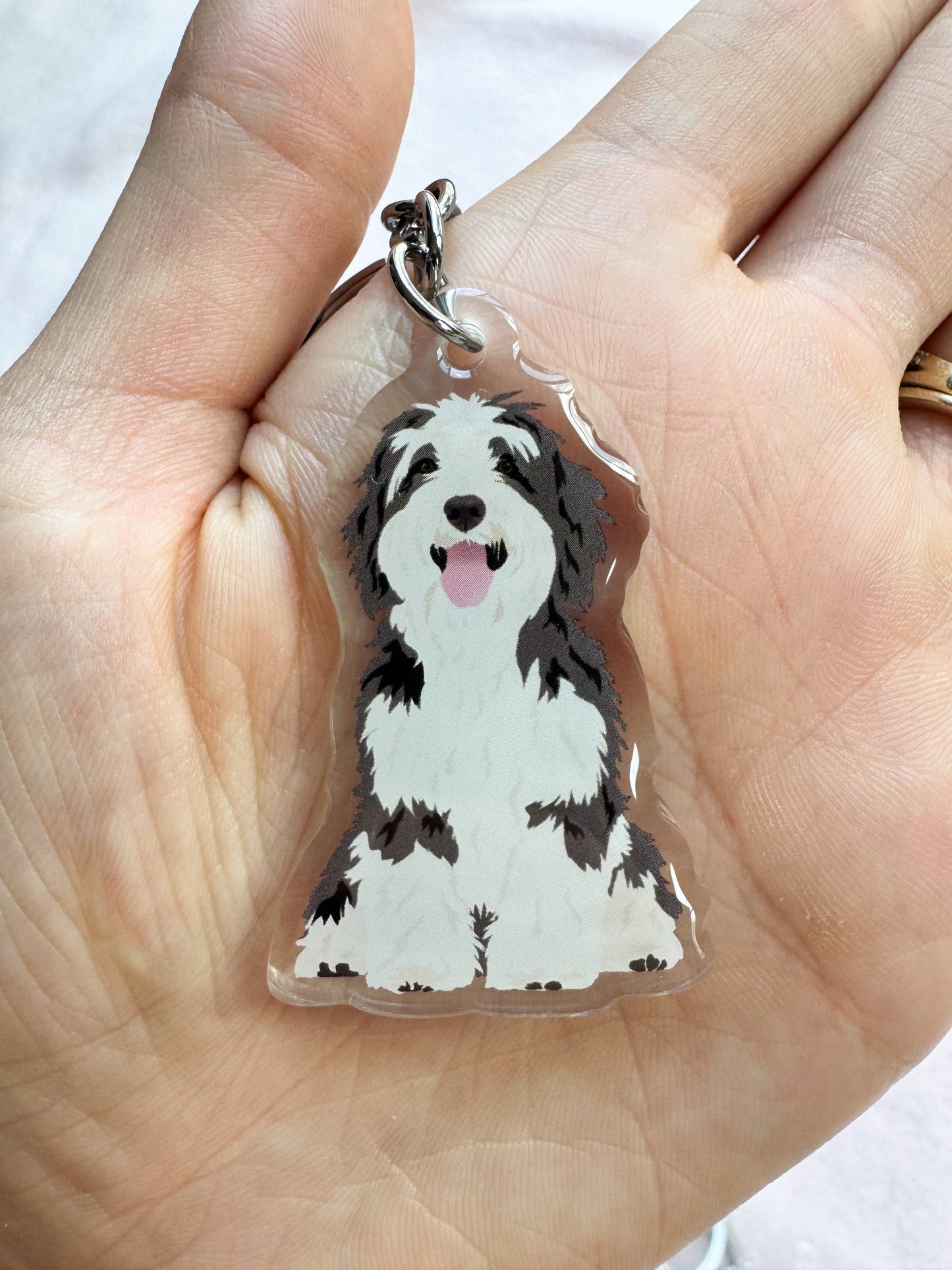 Old English Sheepdog Keychain