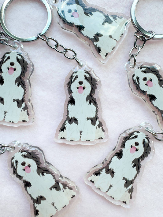 Old English Sheepdog Keychain