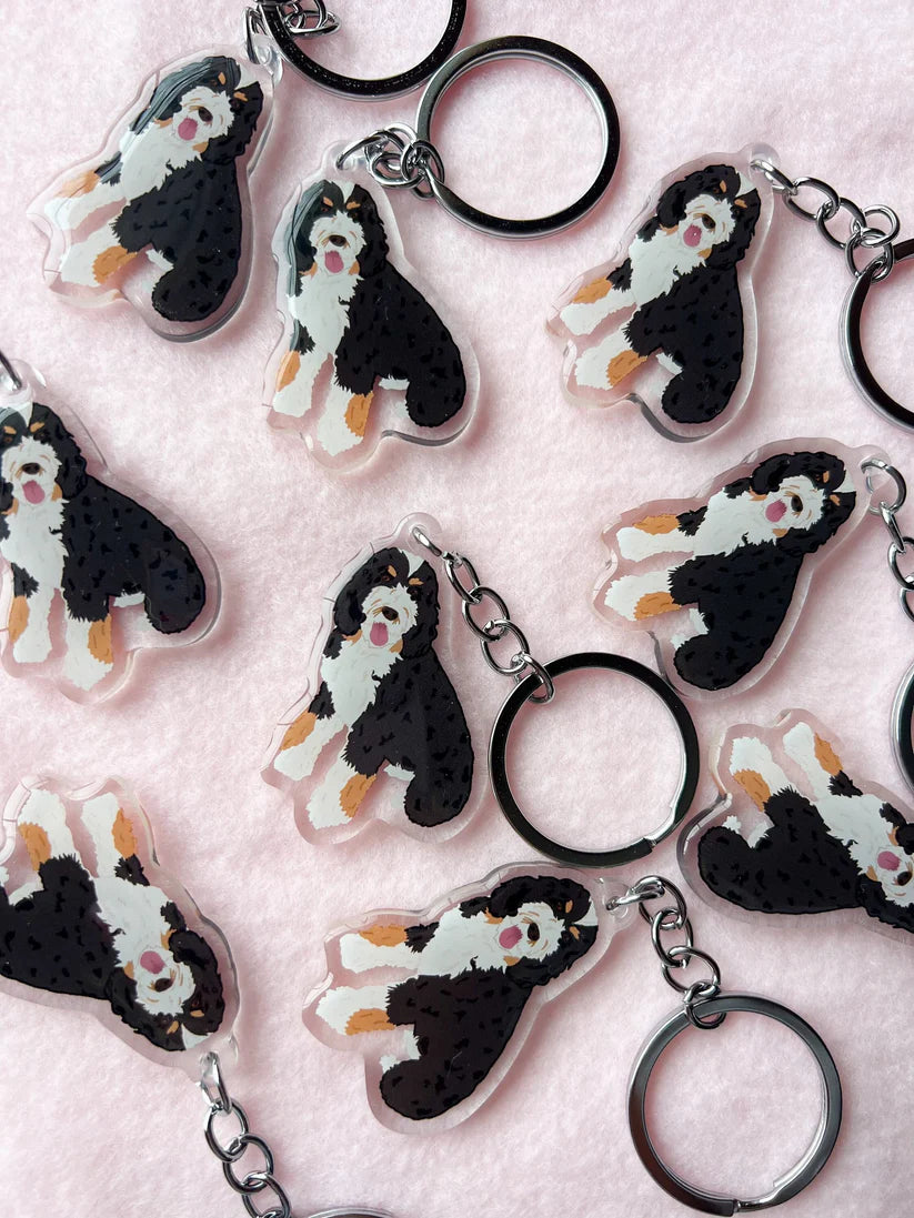 Bernedoodle Keychain