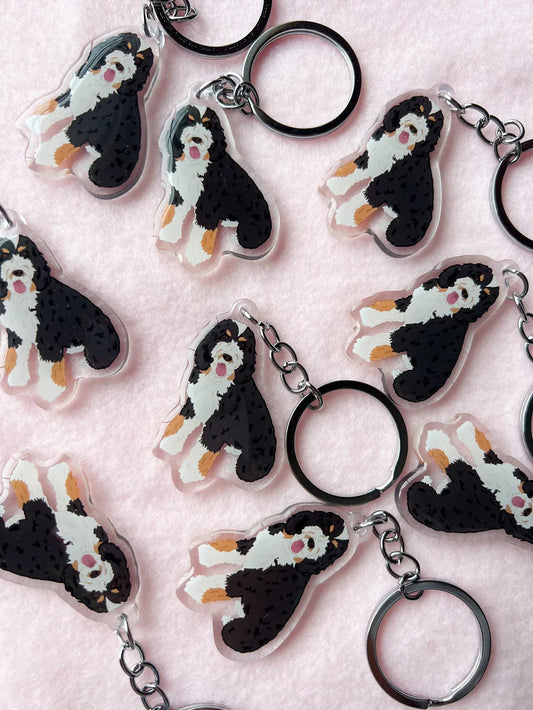 Bernedoodle Keychain