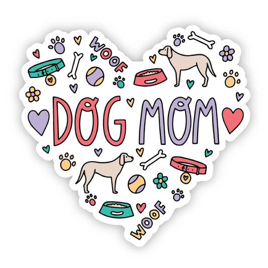 Heart Dog Mom Sticker
