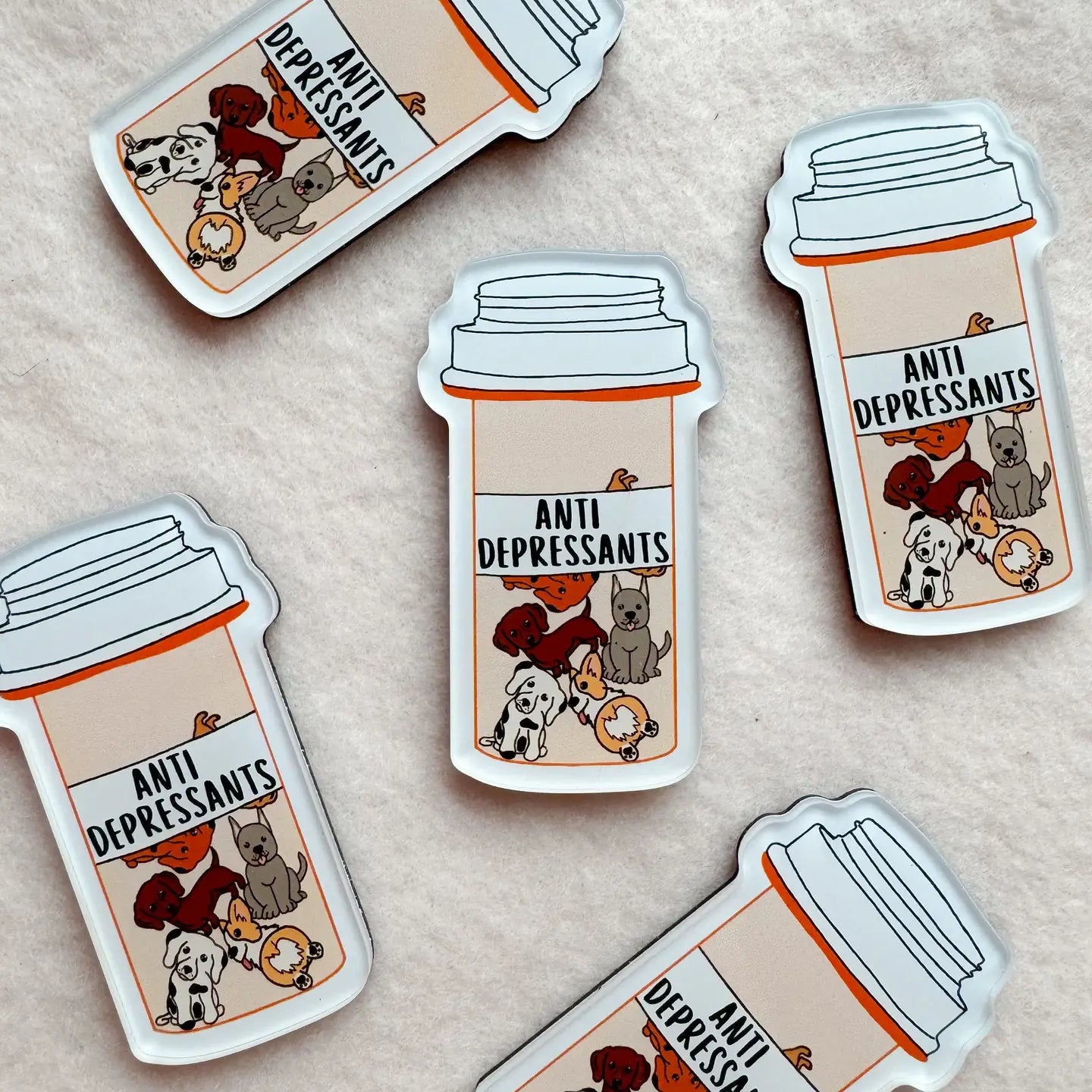 Anti Depressants Pill Bottle Dog Magnet