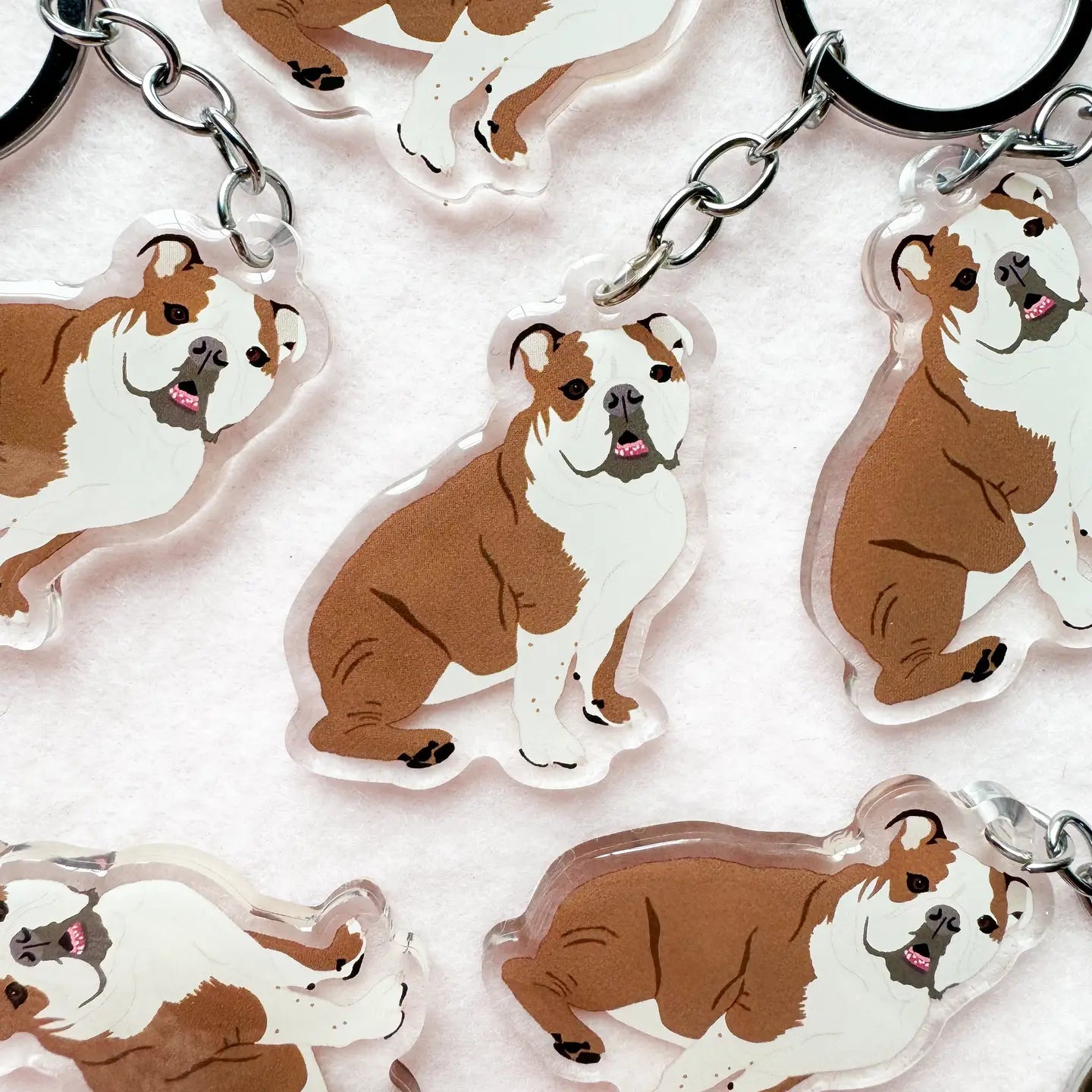 English Bulldog (Brown & White) Keychain