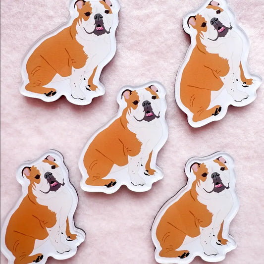 English Bulldog (Red & White) Dog Magnet