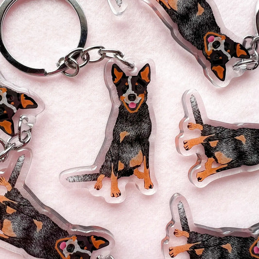 Heeler (Blue), Cattle Dog (Blue) Keychain