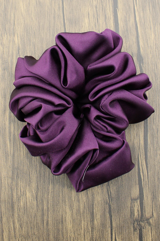 "Cassandra" Purple Satin Scrunchies - XXL