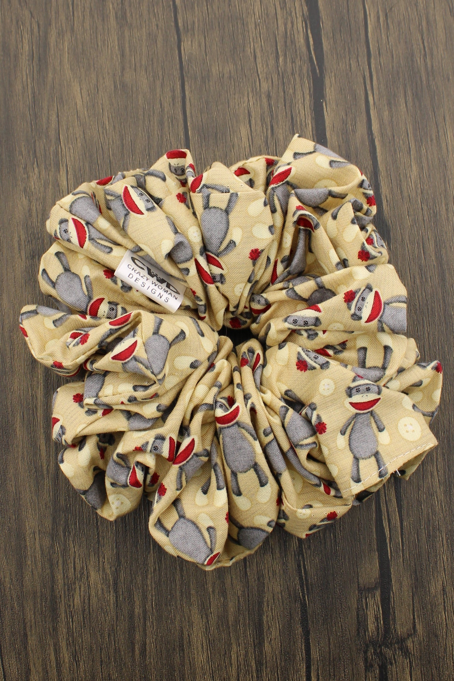 Sock Monkey Scrunchies - XXL Cotton