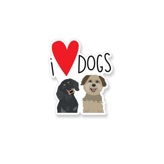 I Love Dogs Sticker