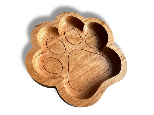 Paw Print Wooden Tray (Natural)