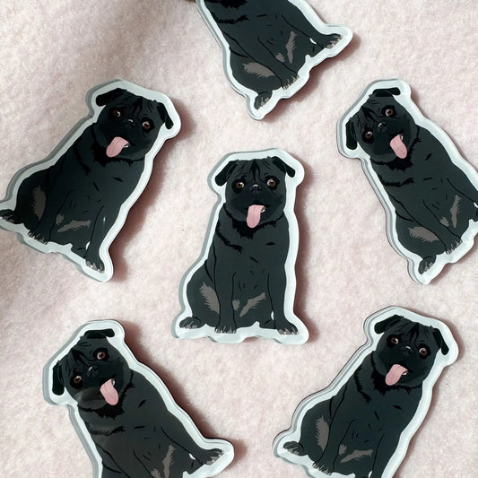 Black Pug Dog Magnet