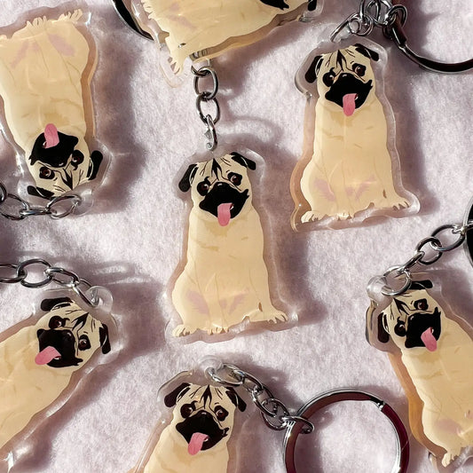 Fawn Pug Keychain