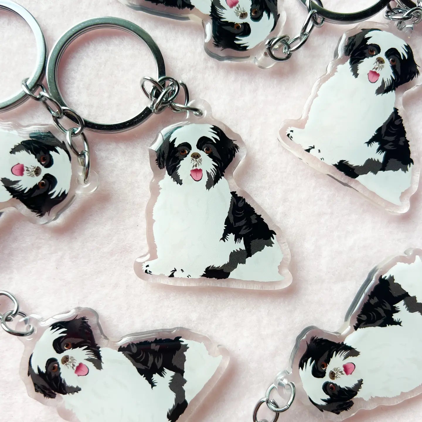 Shih Tzu (Black &White) Keychain