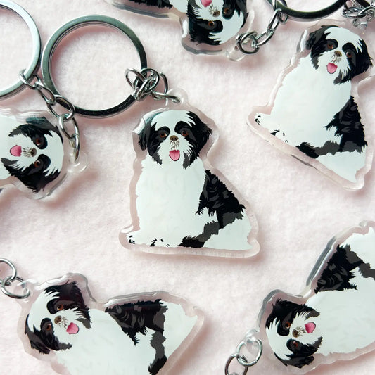 Shih Tzu (Black &White) Keychain