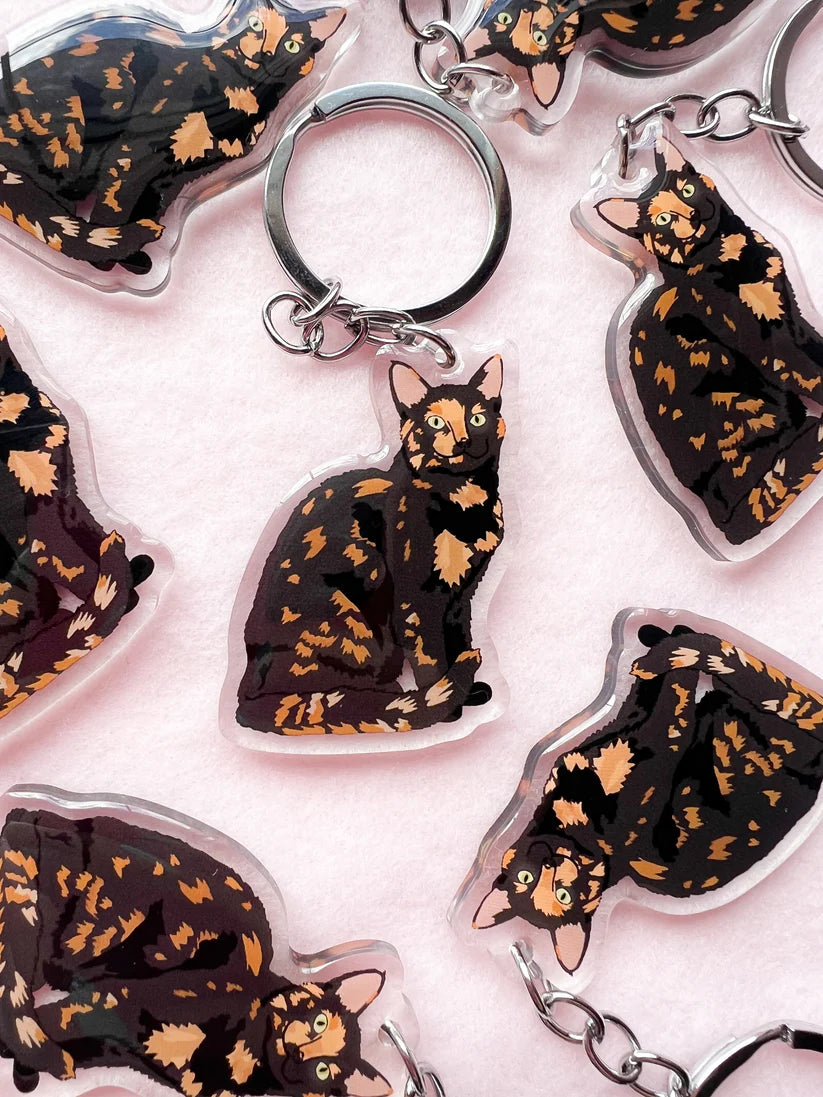 Tortoiseshell Cat Keychain