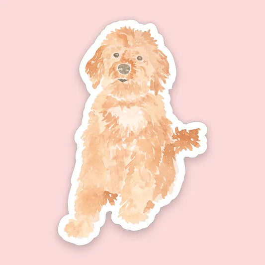 Watercolor Goldendoodle Dog Sticker