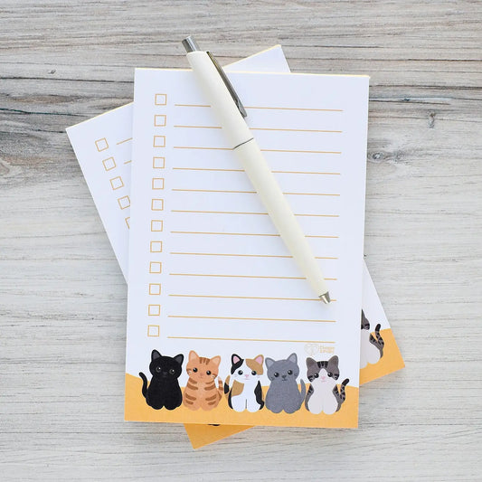 Yellow Paw-Rade of Cats Checklist Notepad
