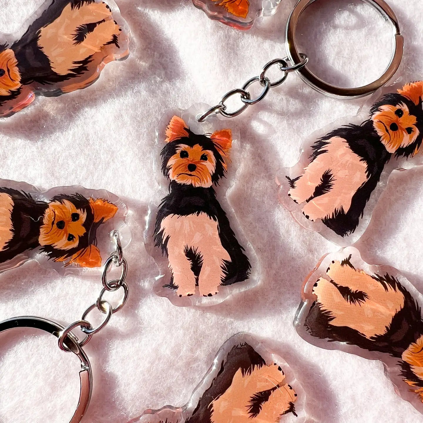 Black and Tan Yorkshire Terrier Dog Keychain